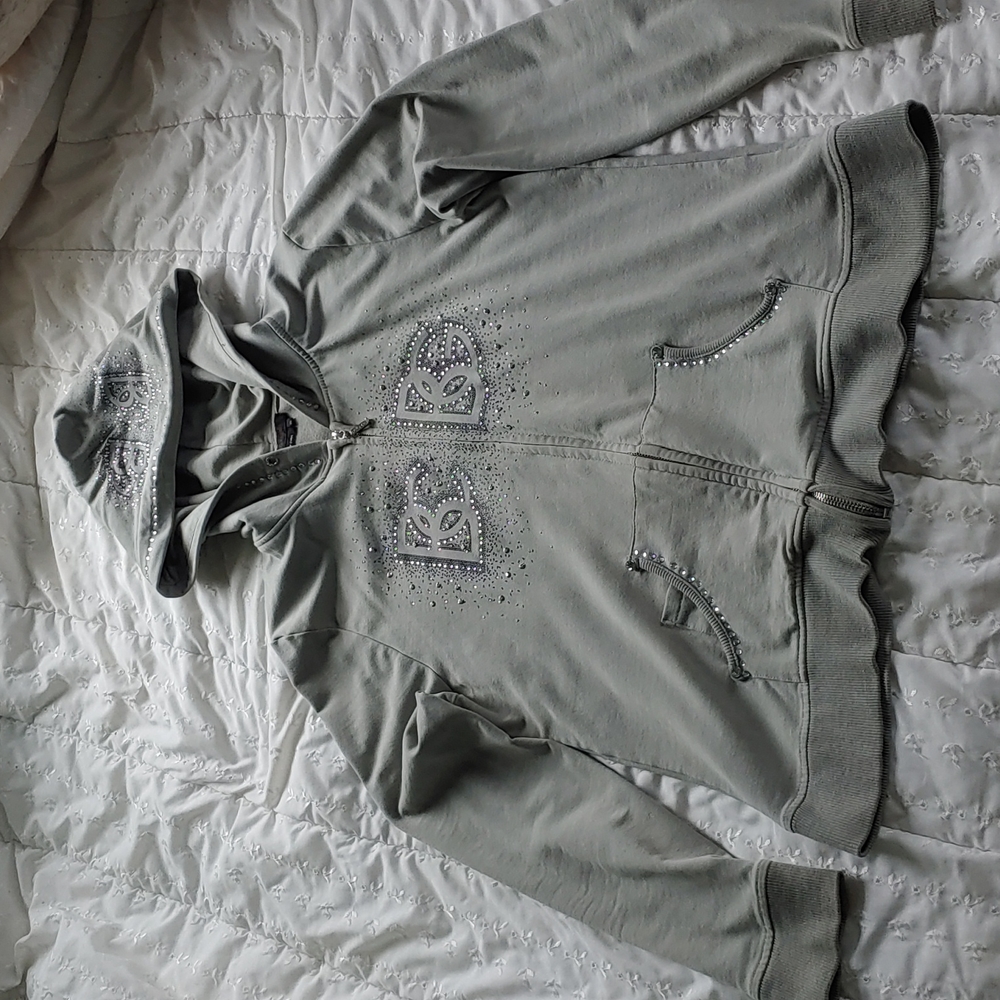 Sage long sleeve zippered Hoodie